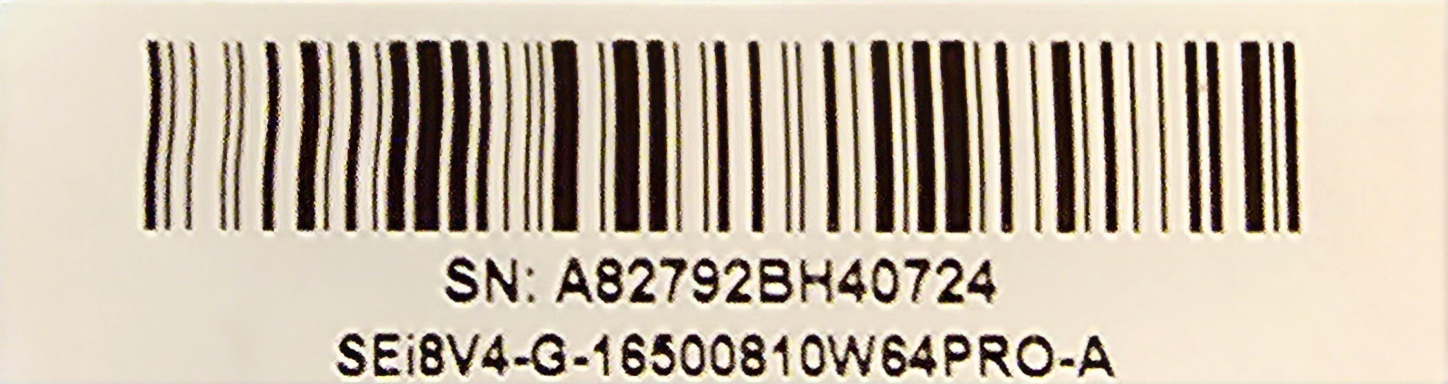 Model Serial Sticker