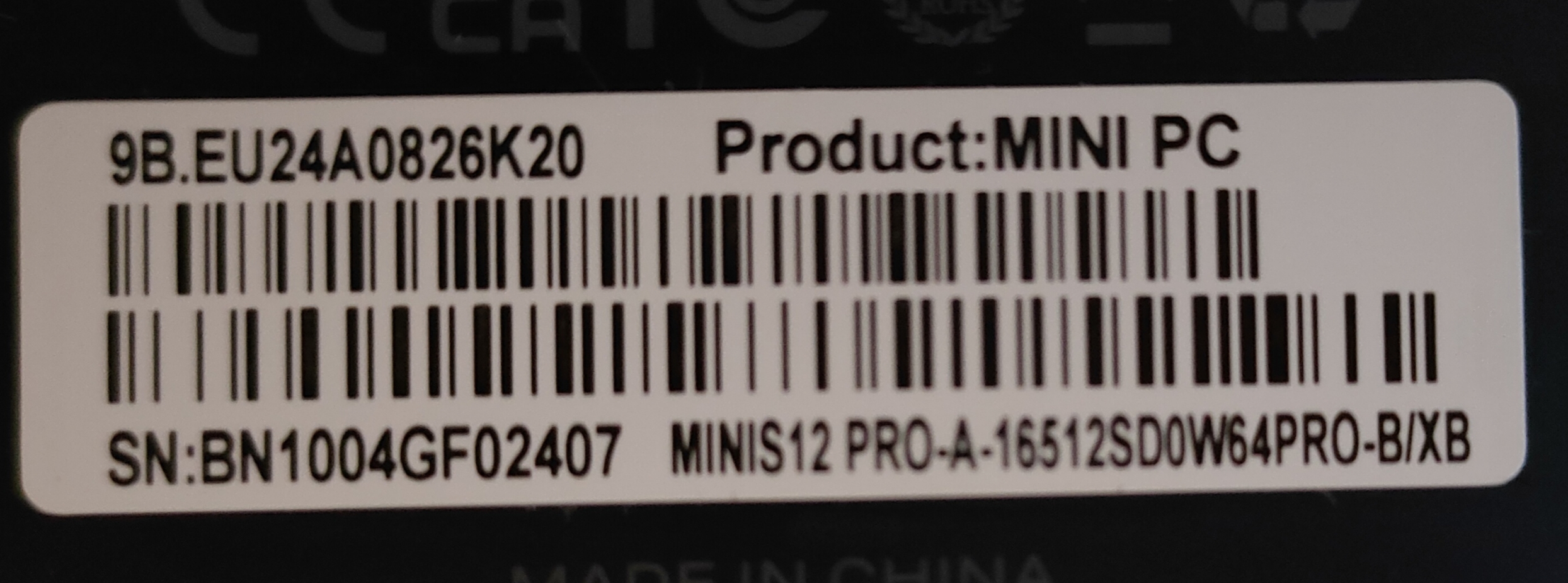 Mini S12 PRO Win11 Pro Product key request