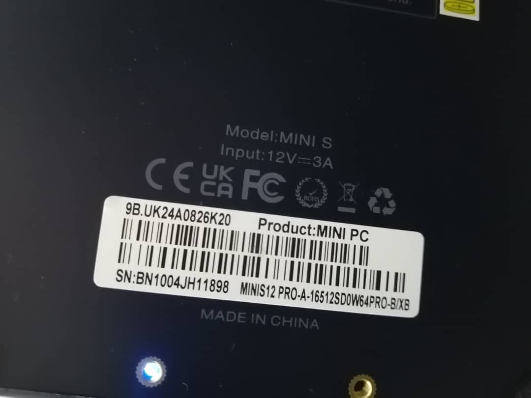 MINI S12 PRO - Need Windows 10 Pro Product Key